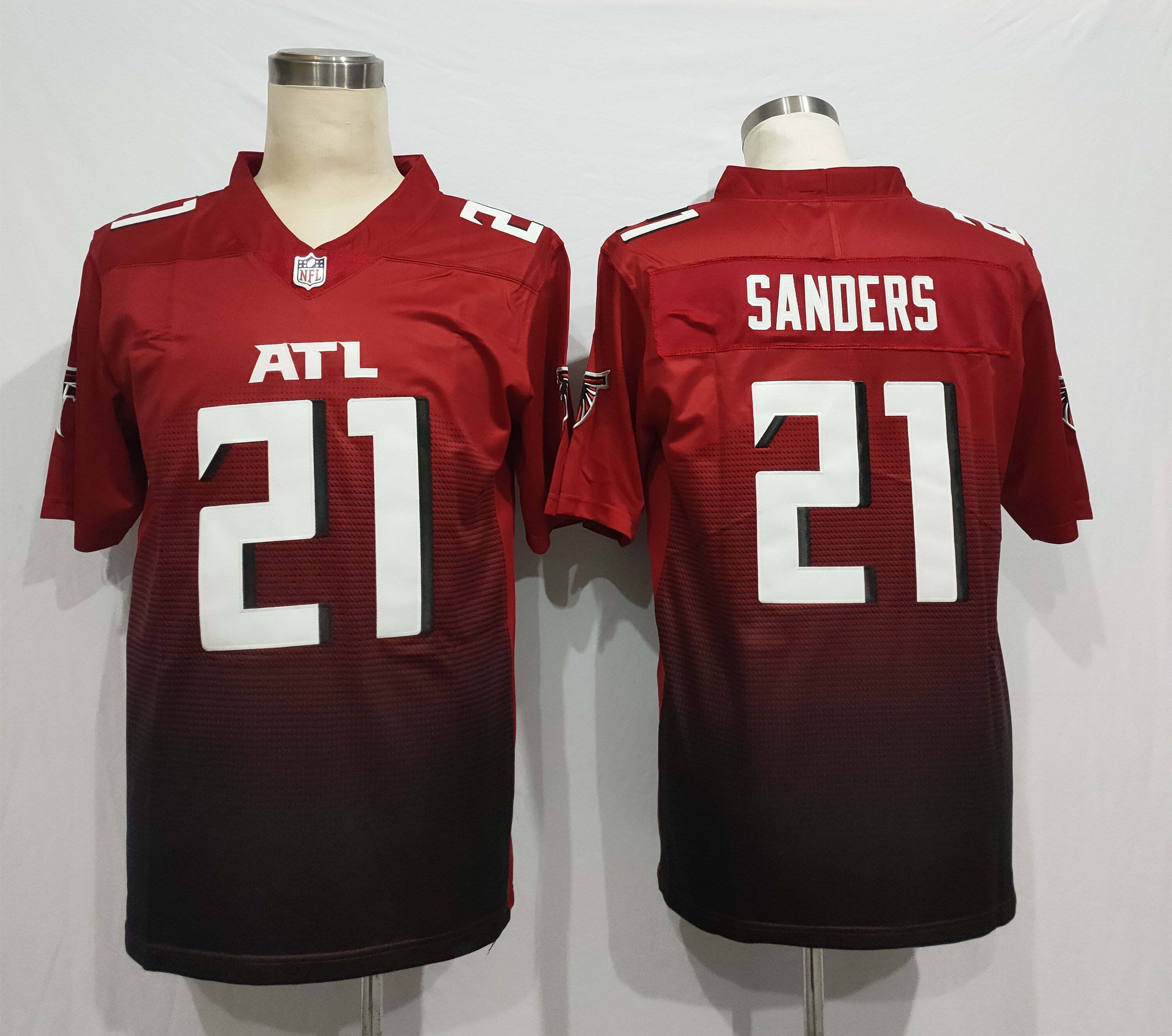 Men's Atlanta Falcons Deion Sanders #21 Red 2nd Alternate Jersey